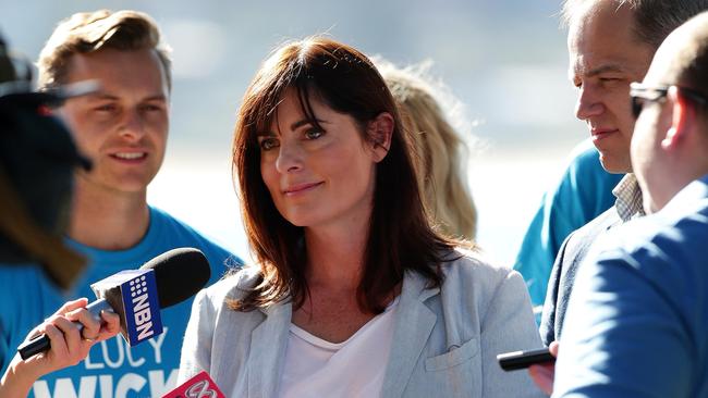 Lucy Wicks on the campaign trail in 2016. Martin can be seen in the background, left. Picture: Sue Graham