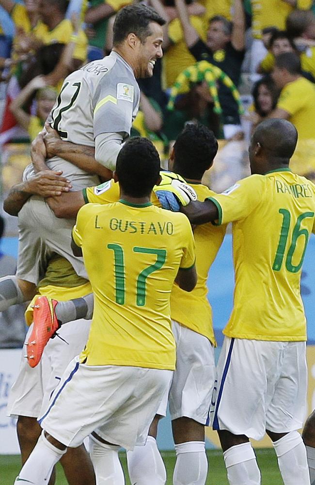 Brazil goalkeeper Julio Cesar was the hero after saving two penalties.