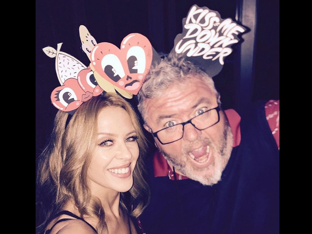 “Seany and I are busy, busy, BUSY with http://kylie.com/printmeonce!!! #kissmeoncetour” Picture: Kylie Minogue/Instagram