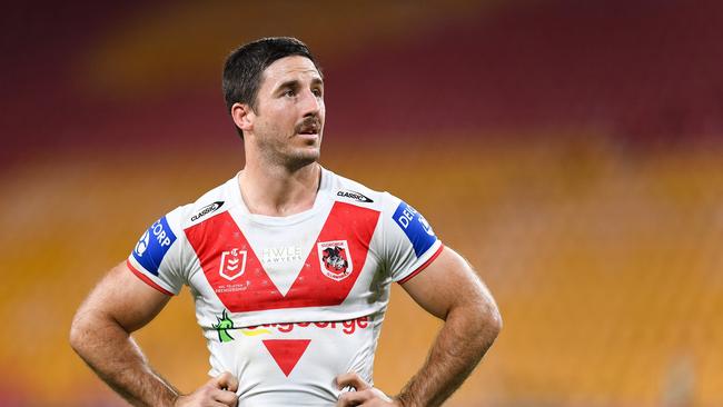 Ben Hunt played on with a broken arm for 20 minutes against Souths. Picture: Getty Images.