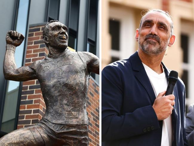 Adam Goodes immortalised in bronze. Photo: Instagram