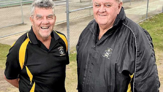 BIG PLANS: John Deacon and Mick Davis, from Caloundra Cricket Club, near where the new elite training centre will be built. Picture: Patrick Woods