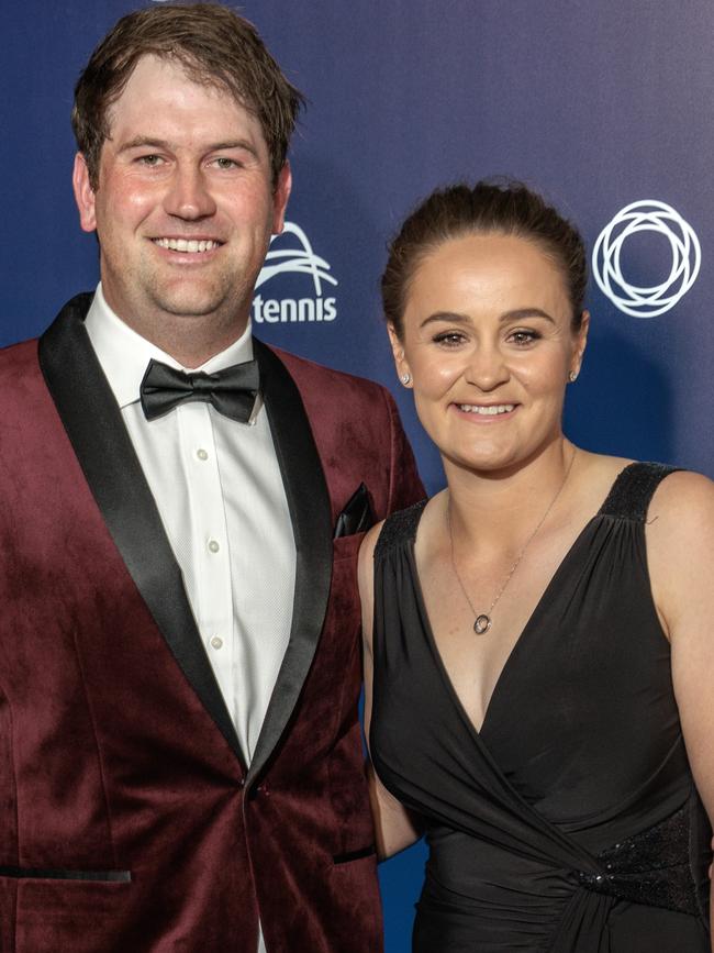 Ash Barty and husband Garry Kissick at the Newcombe Medal ceremony. Picture: David Geraghty