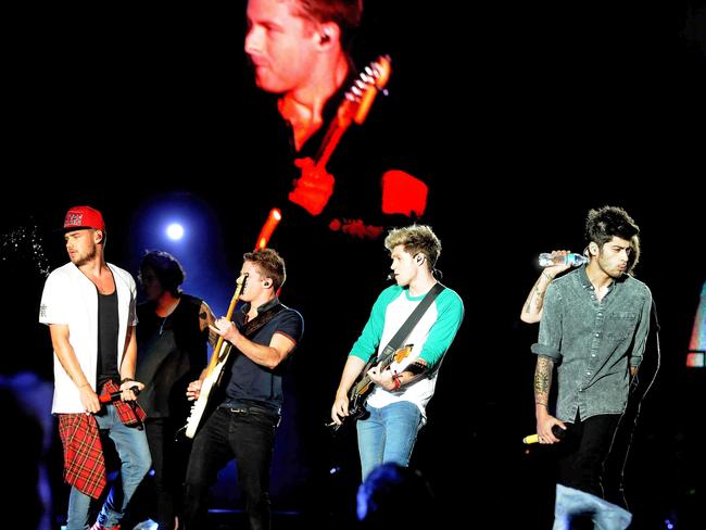 Heading to Australian football stadiums ... boy band One Direction performs at Velez stadium in Buenos Aires on May 4, 2014.