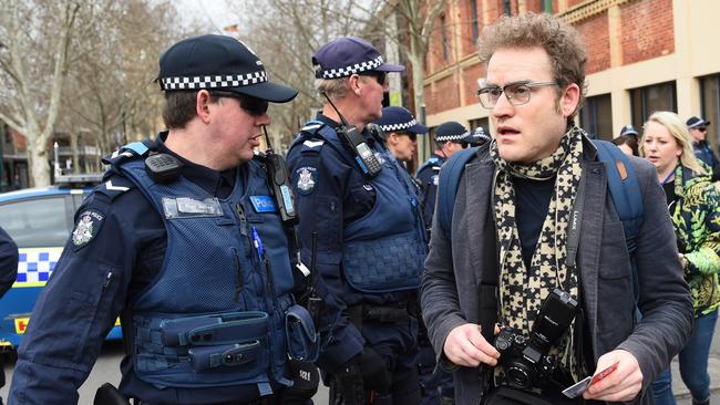 John Safran at the UPF rally in Bendigo. Picture: Jake Nowakowski