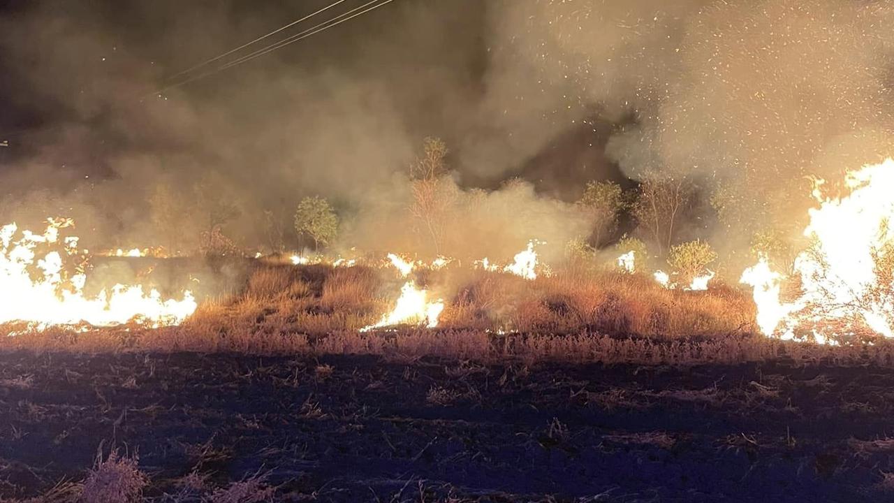 Crews from the New South Wales-based Lightning Ridge Rural Fire Service crossed the border to provide assistance with QFD firefighters tasked to battle the blaze at Dirranbandi. Photos: Lightning Ridge Rural Fire Service.