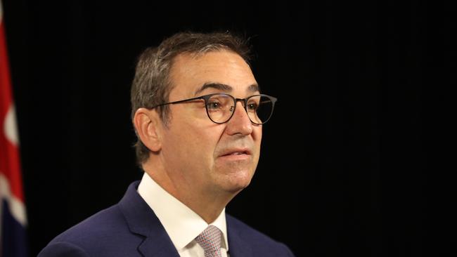 Premier Steven Marshall announced a suite of measures to strengthen the state’s medi-hotel system. Picture: Tait Schmaal