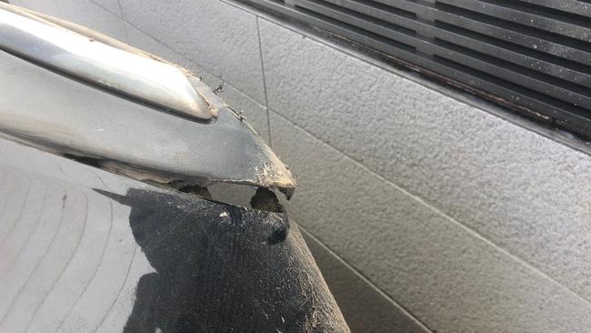 The incident caused an estimated $10,000 worth of damage to his car. Picture: Supplied