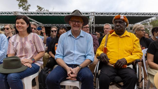 Australian Prime Minister Anthony Albanese attends the Garma Festival at Gulkula. Picture: Tamati Smith/ Getty Images