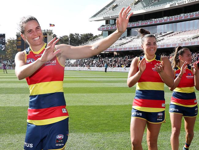 Crows captain Chelsea Randall chose not to find a loophole to get her out of the AFL’s new concussion protocols. Picture: AFL photos