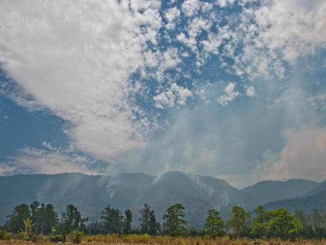 Fires burning at Netherdale near Finch Hatton where residents have been evacuated.