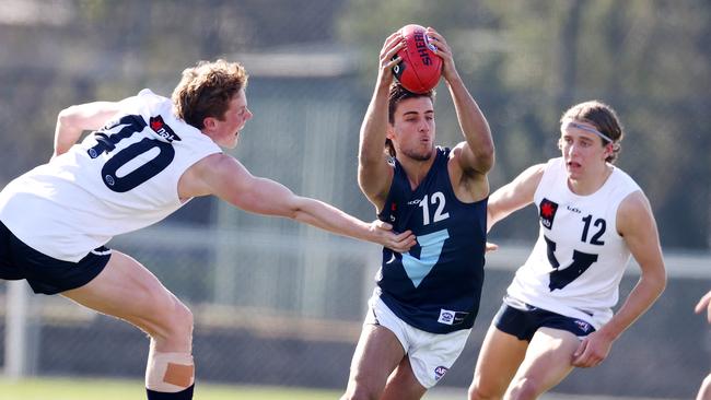 Nick Daicos in action for Vic Metro in the under-19 challenge game against Vic Country in July. Picture: Michael Klein