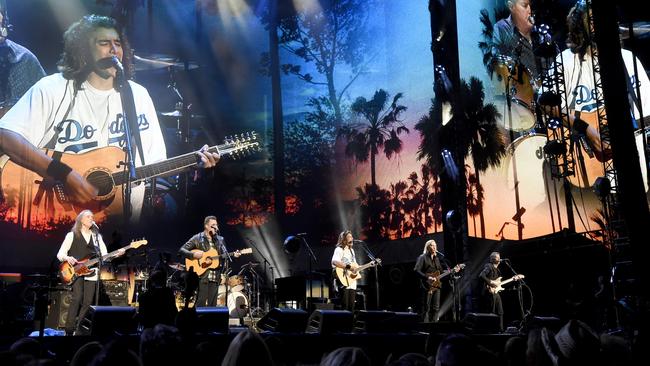 The Eagles — Timothy B. Schmit, Vince Gill, Deacon Frey, Joe Walsh and Steuart Smith. Picture: Getty Images