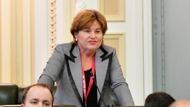 The Member for Bundamba, Jo-Ann Miller, addresses Parliament before Question Time at Parliament House in Brisbane, Wednesday, August 23, 2017. File photo/AAP/Darren England