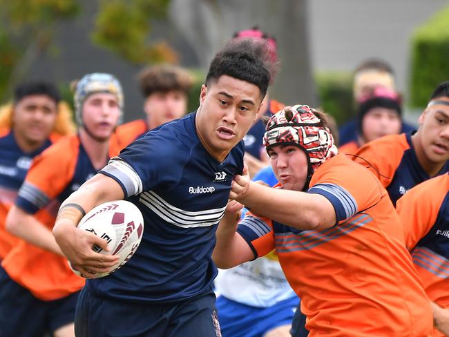 Action in the Brisbane Grey under 15s v Qld Country game.Reds Emerging Cup under 15-16 years rugby union at Riverside Rugby Club.Thursday September 22, 2022. Picture, John Gass