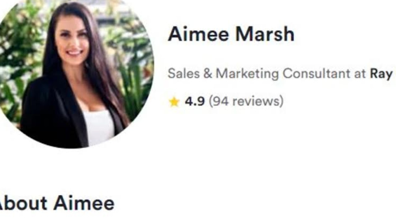 Ms Marsh had glowing reviews of her real estate skills online. Picture: Ray White