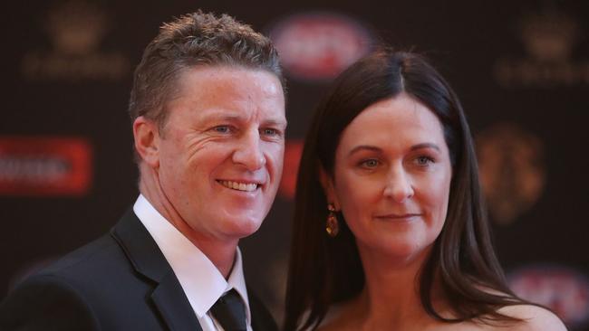 Damien Hardwick and his former wife Danielle Hardwick. Picture: Getty