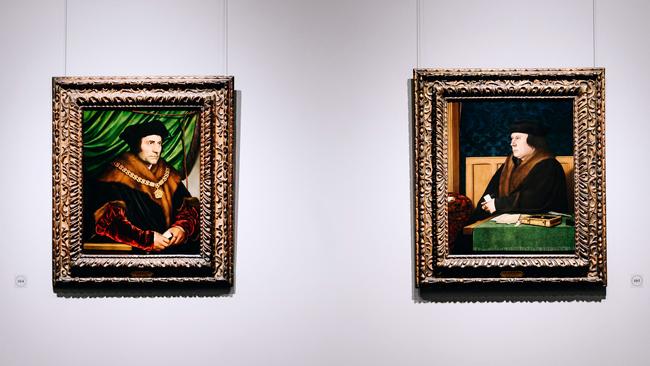 Portraits of Sir Thomas More, left, and Thomas Cromwell by Hans Holbein at the Frick Collection. Picture: Getty Images