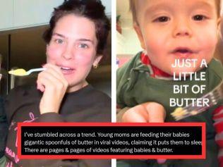 TikTok butter baby sleep hack. Image: TikTok/X