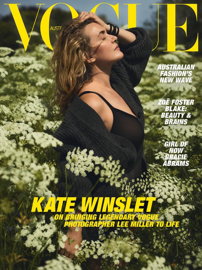 Kate Winslet appears on the cover of the Vogue Australia October issue. Picture: Annemarieke van Drimmelen for Vogue Australia