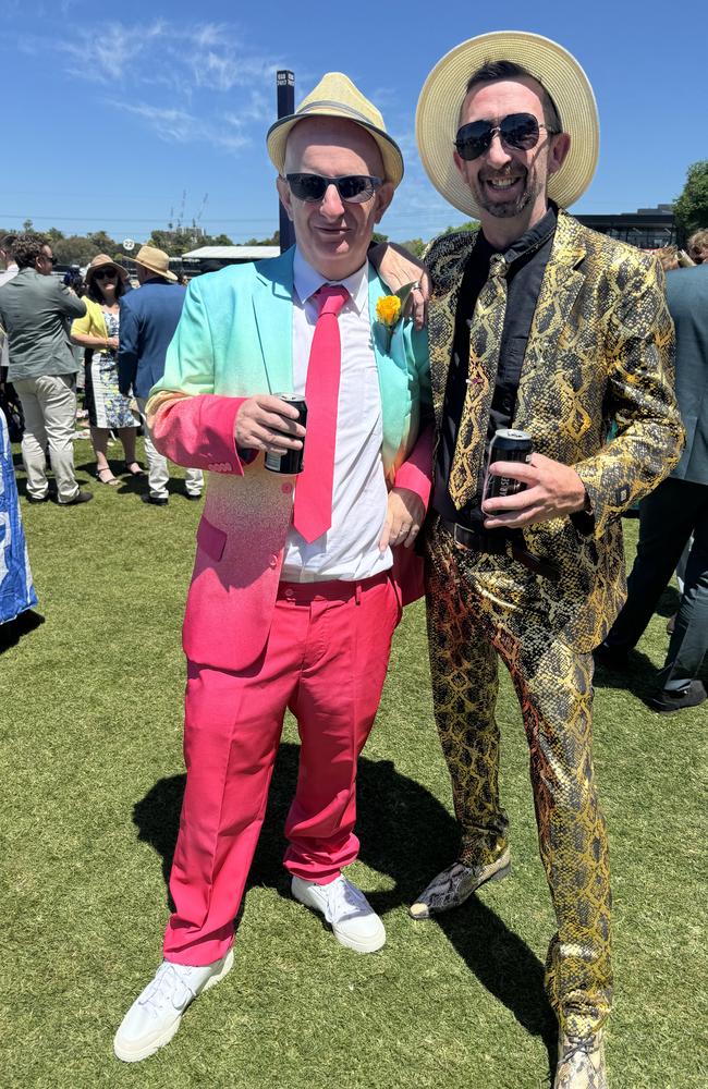 Niall Fitzsimons and Colin Fitzgerald at the Melbourne Cup at Flemington Racecourse on November 5, 2024. Picture: Phillippa Butt