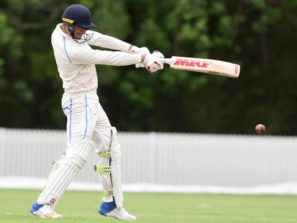 Queensland Premier Cricket - Gold Coast Dolphins vs. Wynnum-Manly at Bill Pippen Oval, Robina. Dolphins batsman Liam Hope-Shackley. (Photo/Steve Holland)