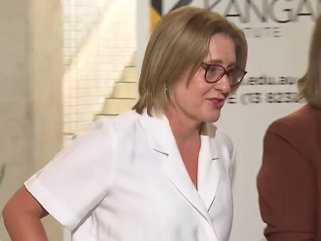 Jacinta Allan declined to answer repeated questions about the SRL on Thursday. Picture: 7News