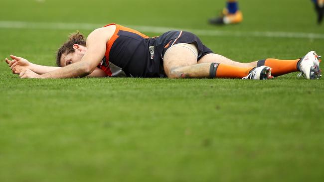 Phil Davis copped a heavy knock against the Eagles. Pic: Getty Images