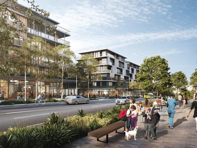 An artist impression of The Boulevard which will be part of the new Frenchs Forest town centre, which has already been given state government approval. Picture: NSW Government