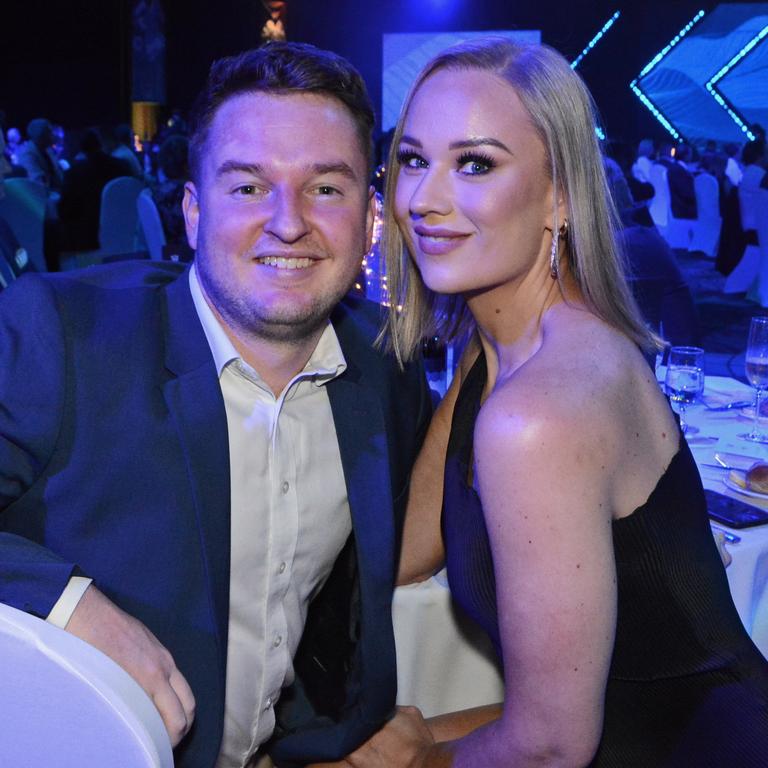 Matt Keane and Tara Campbell at Gold Coast Titans Awards night at The Star Gold Coast. Picture: Regina King.