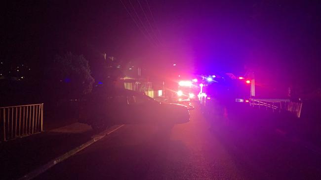 Emergency services at the scene of a unit fire in Kensingston Street, Glenorchy.