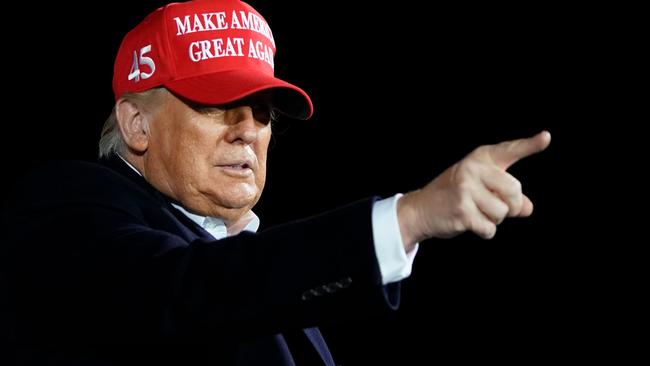 Donald Trump at a campaign rally in Iowa yesterday. Picture: Alex Edelman/AFP