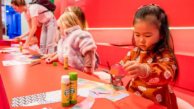 Visitors enjoying Making Art: Imagine Everything is Real on display from 10 June to 9 October at NGV International, Melbourne. Picture: Tim Carrafa