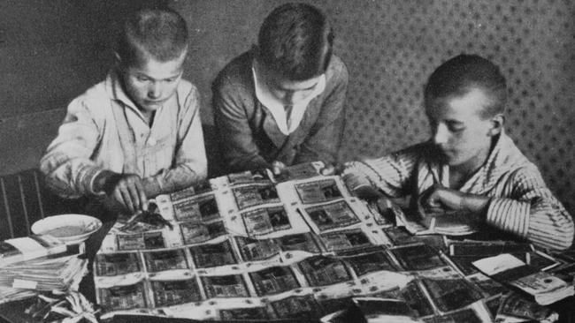 Children playing with paper money, which was rendered virtually worthless by a period of post-war hyperinflation in Germany, circa 1923. Picture: FPG/Getty Images