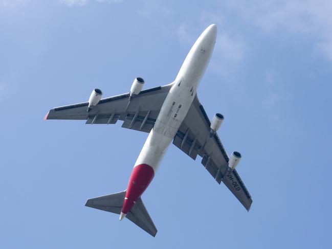 Qantas Airways takeoff from Chiangmai airport from Sydney.  Aircraft generic.