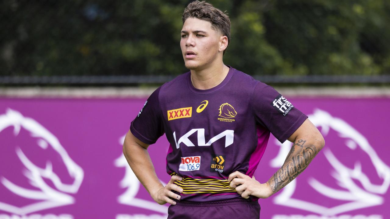 Reece Walsh gives a smile during a Brisbane Broncos NRL training News  Photo - Getty Images