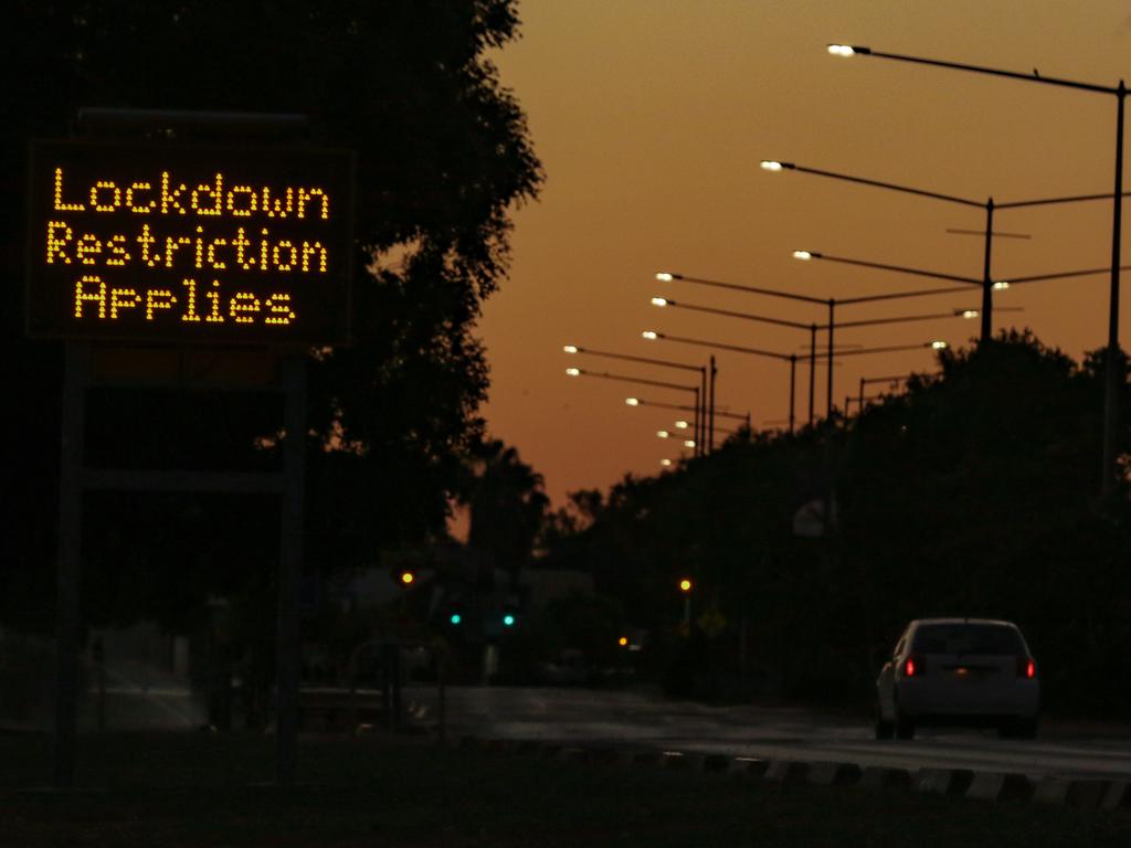 Sunset as Katherine goes into lockdown over a Covid-19 case. Picture: Glenn Campbell