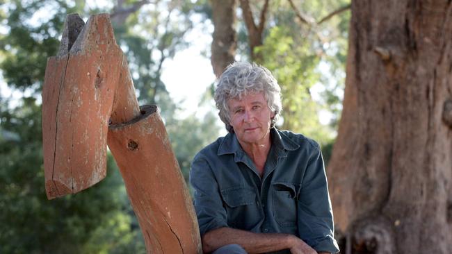 Artist Michael Leunig on his property at Boho in Victoria.