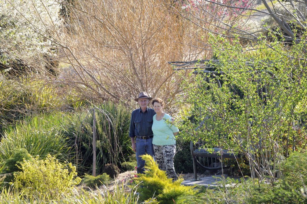 Les and Coral McCoy in their Country Grand Champion garden. Picture: Bev Lacey