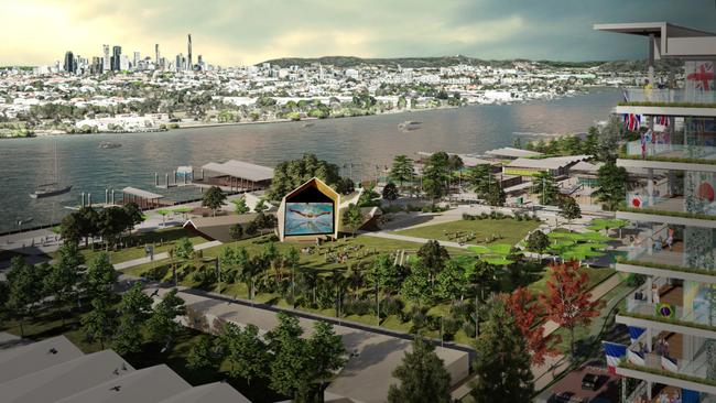 A render of the Brisbane Olympic Village at Hamilton. Picture supplied by Populous