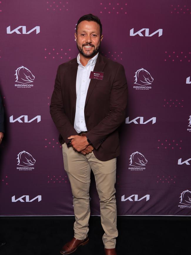 Scott Prince at the Brisbane Broncos’ season launch at Water’s Edge, Hamilton. Picture: David Clark