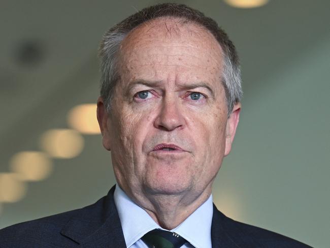 CANBERRA, AUSTRALIA  - NewsWire Photos - December 9, 2024:  Bill Shorten MP holds a press conference at Parliament House in Canberra. Picture: NewsWire / Martin Ollman