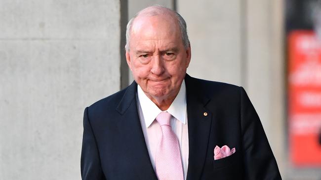 Radio host Alan Jones leaves the Supreme Court after a day of cross-examination. Picture: AAP