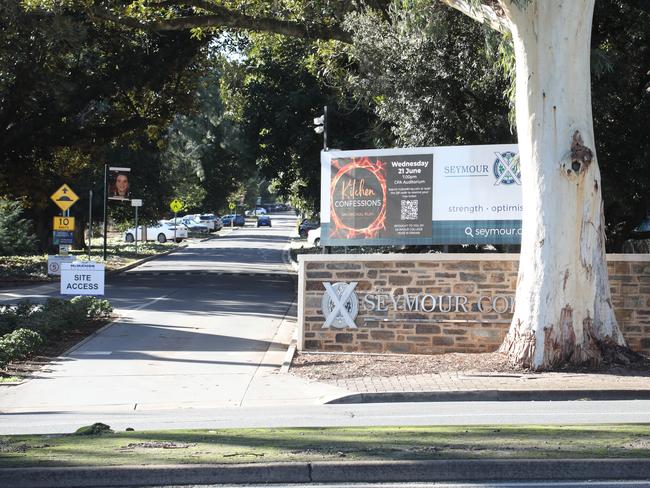 Seymour College pedestrian crossing and other General views including the main entrance. 16 June 2023. Picture Dean Martin