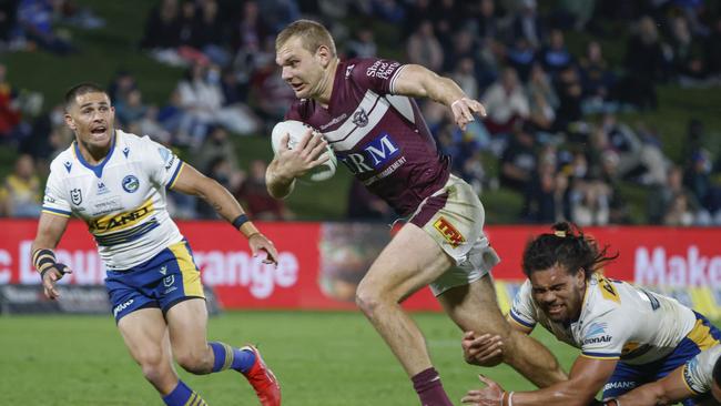 Manly star Tom Trbojevic has two more rounds to press his Dally M Medal claims. Picture: Glenn Hunt/Getty Images