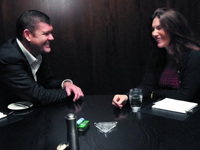 James and Gretel Packer have dinner at Rockpool Bar and Grill in Sydney. Picture: Richard Dobson