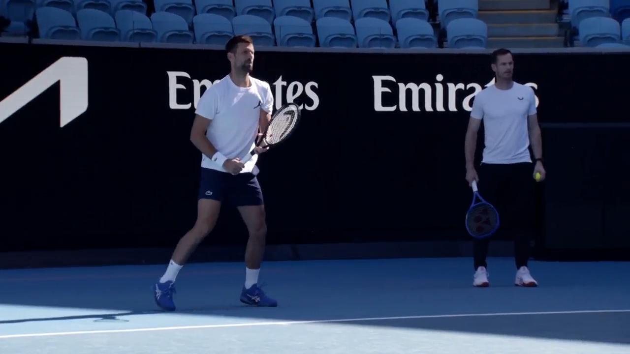 Djokovic and coach Murray link up for first time ahead of AO campaign