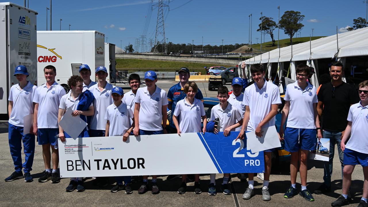 Group shot of students from Riverview Inclusion Program during their visit trackside. Picture: supplied