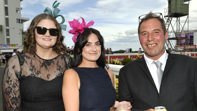 Ladbrokes Sale Cup. Racegoers are pictured attending Cup Day horse races at Sale Turf Club, Sunday 27th October 2024. Ellie Murphy, Siarah Poropat Bro Green. Picture: Andrew Batsch