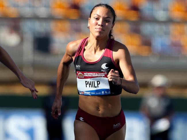 NATHAN AUSTRALIA Friday 6th December 2024 - Australian All Schools Championships at QSAC in Brisbane - U/17 Girls 100 metres, Queenslands Thewbelle Philp seasons best 11.38 Picture David Clark